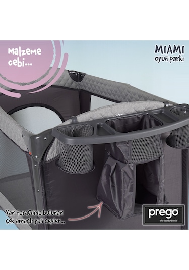 Miami Anne Yanı Oyun Parkı Bej + Yatak Dahil - Bircancocuk