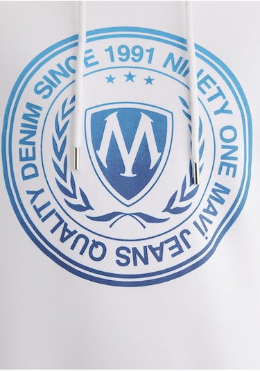 Mavi - Mavi Logo Baskılı Kapüşonlu Beyaz Sweatshirt 0611721-620 Beyaz