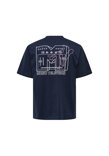 Only Erkek O Yaka T-shirt 22029523 Lacivert