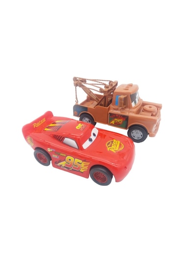 Farbu Cars Şimşek Mcqueen Ve Mater Oyuncak Sürtmeli 2 Li Araç Seti, Arabalar Oyuncak Figür