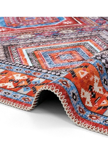 Cool Halı Beylerbeyi By 809 Kırmızı Vintage Halı Ev Oda Salon Halısı Yıkanabilir Eskitme Şönil Halı