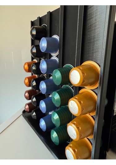 Kapsül Kahve Tutucu Dekoratif Standı 60 Kapasiteli Nespresso Siyah