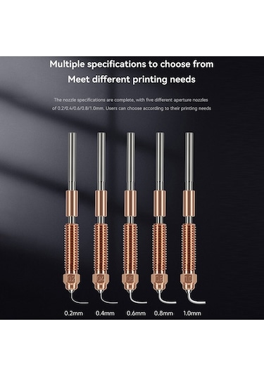 Fortunelane Ender-3 V3/k1c/k1 Max İçin 1.0mm Çelik Kaplı Bakır Nozzle - 3d Yazıcı Aksesuarı
