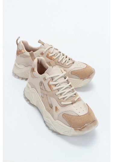 Luvishoes Lecce Bej-rose Kadın Spor Ayakkabı Bej - Pembe