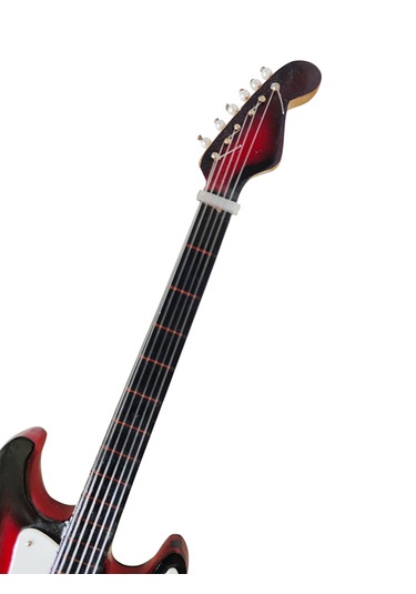 El Yapımı 1/4 Ölçek Minyatür Elektro Gitar Stratocaster St. Red B