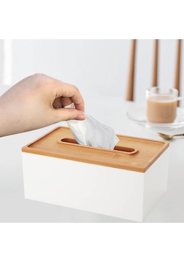 Homyl Mendil Tutucu Modern Dekorasyon Sehpa Için Kağıt Kutusu Beyaz