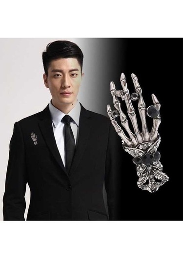 Dancemonkey Jzcat Erkek Moda Takım Elbise Broş Basit Püskül Metal Korsaj Yaka Pin-xz34 Gümüş