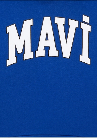 Mavi - Mavi Logo Baskılı Mavi Kapüşonlu Sweatshirt 6610110-70896 Mavi