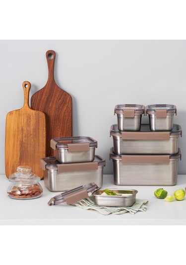 Locknlock Paslanmaz Çelik Fırın & Saklama Kabı Dörtgen Kilitli 2 Lt - Kahverengi Diğer