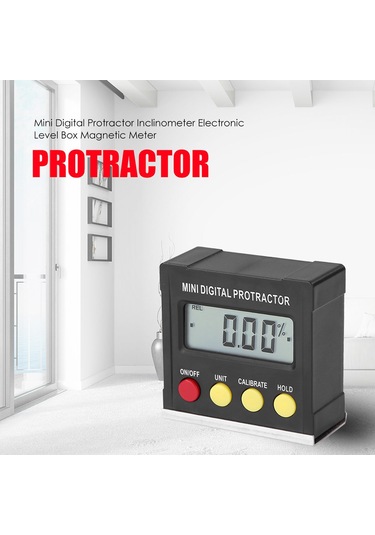 Moveevo Kompakt Dijital Açı Ölçer - Yüksek Hassasiyetli Manyetik Eğim Ölçüm Cihazı