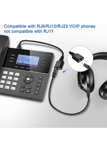 Rj9 To 2 X 3.5mm Kulaklık Ve Mikrofon Çevirici Adaptör Kablosu