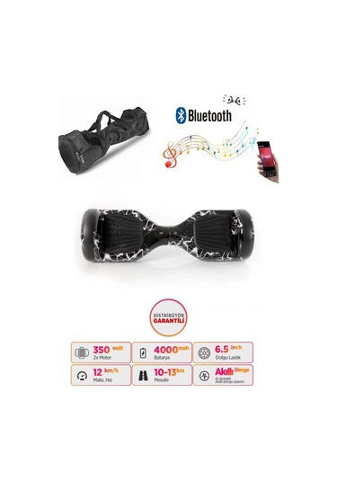 Elektrikli Kaykay Scooter Akıllı Denge Hoverboard + Hoverkart + Çanta Full Ledli Extrem Paket D02