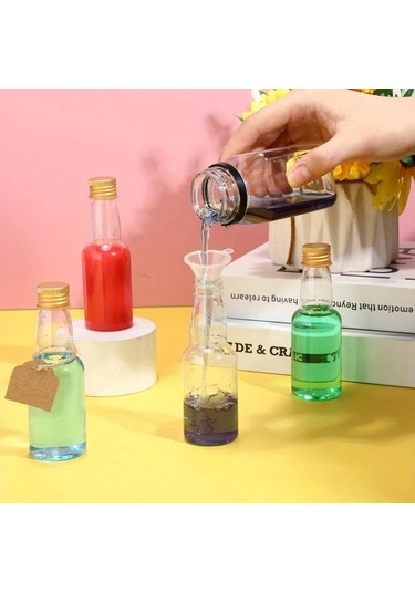 Willowhaven 50 Adet Mini Plastik Likör Şişesi 1.7oz Gümüş Kapaklı Mutfak Bar Kokteyl