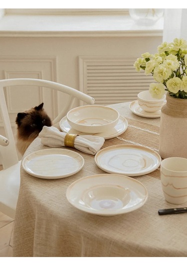 Sl Home Servis Tabakları Porselen "gato" Çap 28 Cm 252644215 Beyaz