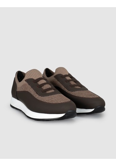 Cabani Bej Örgü Dokulu Konfor Sneaker Siyah - Neon Yeşil