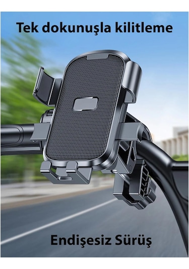 Nr76 Motor Ve Bisiklet Telefon Tutucu Tek El Kullanım Pazar Poşet