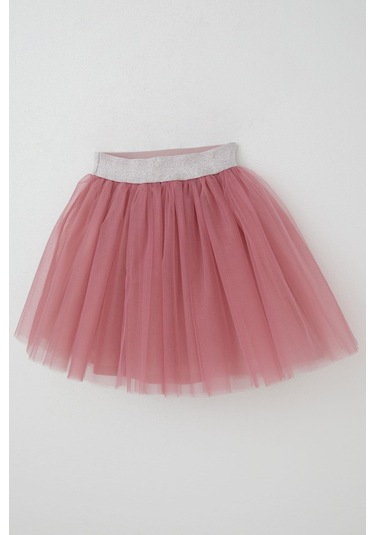 Breeze Kız Çocuk Tütü Etek Beli Sim Detaylı Lastikli 5-10 Yaş, Gülkurusu Gülkurusu