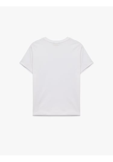 Koton Regular Fit Pamuklu Kısa Kollu Bisiklet Yaka Basic Tişört Beyaz 6sak60004ek