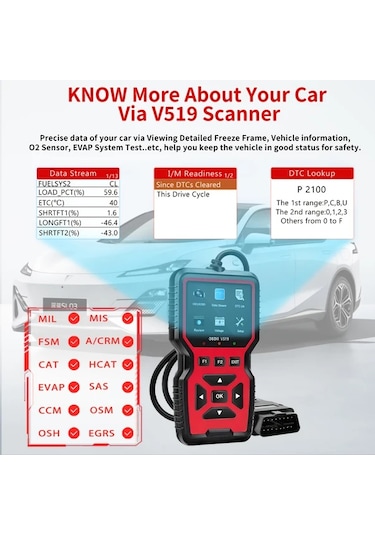 Lumaworld Siyah Obd2 Okuyucu Araç Tanılama Cihazı Canlı Veri Akışı Ev Uyumlu Tüm 1996 Sonrası Arabalar İçin