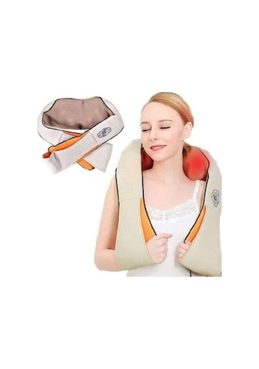 Max Life Ovmalı Isıtmalı Masaj Aleti Boyun Bel Omuz Sırt Masaj Yastığı Krem