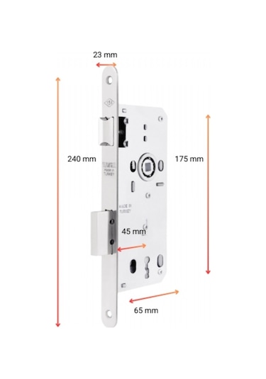Tursan Gömme Kilit Oval 23 Mm Aynalı 45 Mm