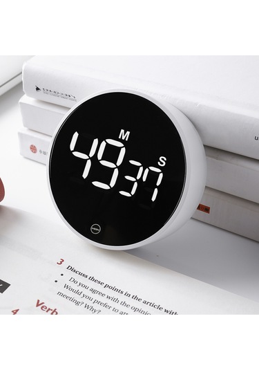 Teltree Beyaz Manyetik Led Gösterge Devirli Zamanlayıcı - Sessiz Modlu, Akıllı Zaman Yönetimi İçin Mutfak Ve Öğrenme