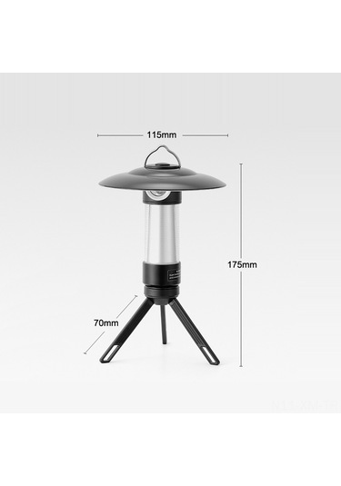 Ximistore9 Siyah Kamp Işığı, 5 Aydınlatma Modu, 2000mah Pil, Süper Dayanıklı, Tripod Ve Mıknatıslı, Dış Mekan Feneri Siyah