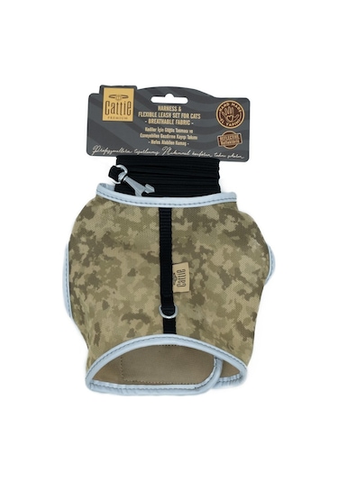 Cattie Havalı Dokuma Kedi Göğüs Ve Uzatma Seti 1x25-35 CM Kamufle