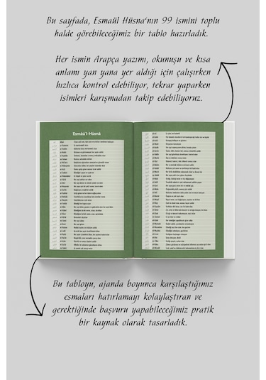 Serra Esmaül Hüsna Ajandası Elit Seri Çok Renkli