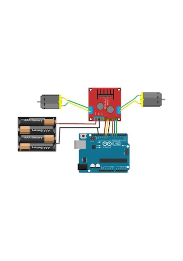 L298N Çift Motor Sürücü Kartı - Voltaj Regülatörlü