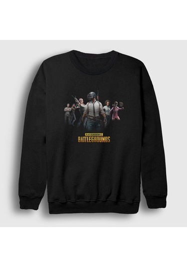 Presmono Unisex Team Pubg Sweatshirt Siyah