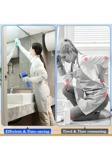 Xuweiwei Mavi Pancerka Elektrikli Doner Firca 5 Degistirilebilir Firca Basligi Type C Sarjli 3 Hiz Ayarli Banyo Mutfak Temizligi