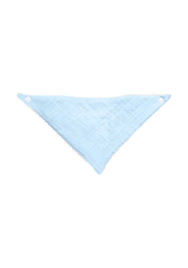 Bebek Ağız Bezi Salya Önlüğü Fular Çok Amaç 2'li M-bej Krem - Mavi