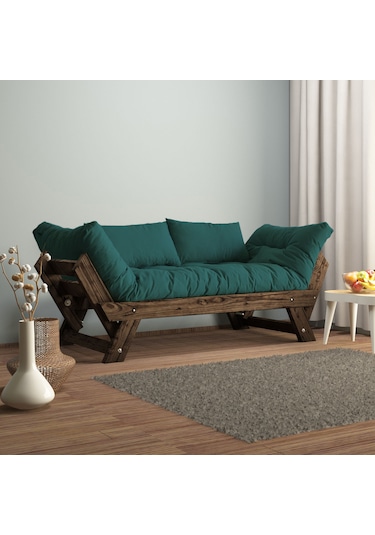 Woodesk Adalar Masif Ceviz-petrol Renk 2li Kanepe Cpt8116-210