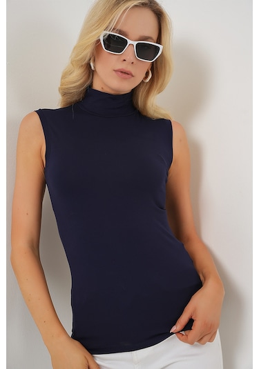 Bigdart Kadın Kolsuz Body 4348 - Lacivert