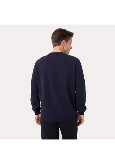 Lacivert Fila Erkek Bisiklet Yaka Sweatshirt Asymmetrical Tm411155 Lacivert