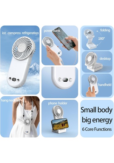 Aktif Soğutma Teknolojisi İle Mini El Fan, Seyahat İçin Küçük Fan, Icecompress Face Fan