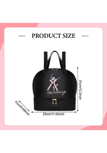 Suntek Bale Dans Sırt Çantası Sporları Seyahatleri İçin Siyah