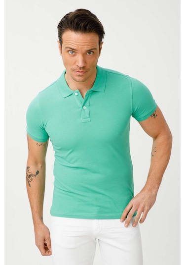 Igs Standart Erkek Polo Yaka Tişört Nil Yeşili Mint