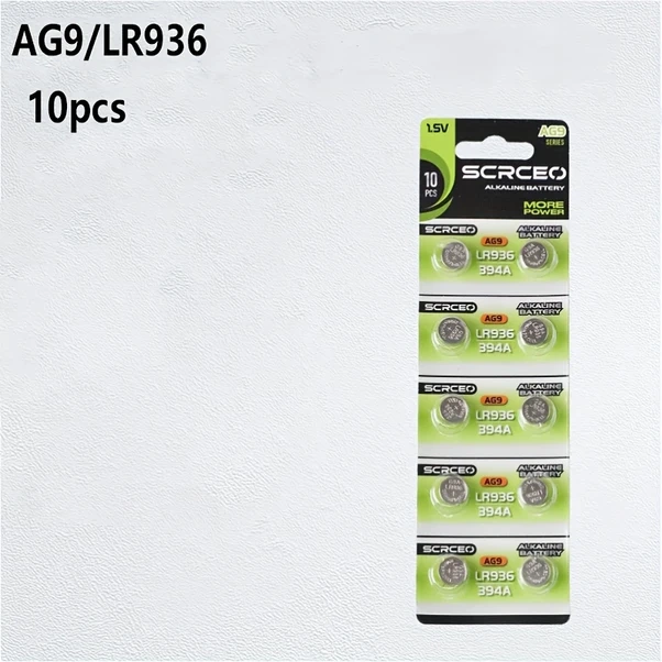 Meridiangoods 10 Adet Ag9 Lr936 Düğme Pil Yüksek Kapasiteli Saat Elektronik