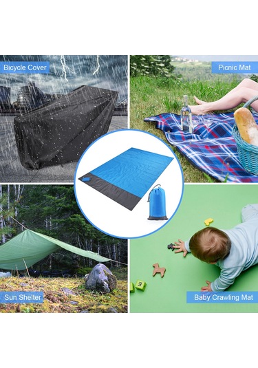 Tenfowee Mütekrifatlı Dış Mekan Battaniyesi: Su Ve Yırtılmaya Dayanıklı, Güneşlik/çadır Olarak Kullanılabilir, Mavi/gri, 2x1.4m - Kamp/piknik/plaj İçin Çok Renkli