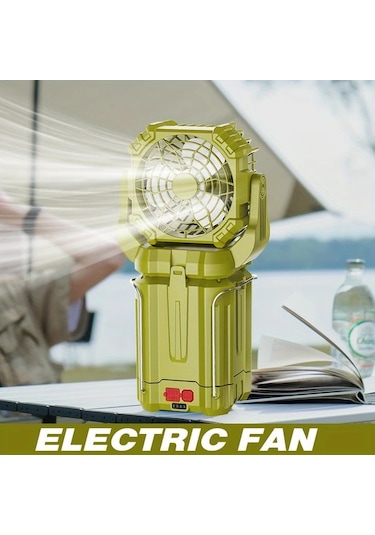 Dashanshop Kamp Işıklı Usb Şarjlı Taşınabilir Fan Solar Mavi 1200mah