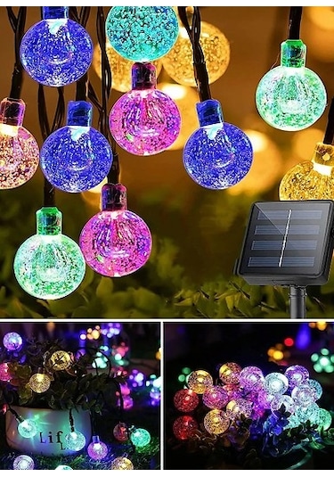 Kenpazar Güneş Enerjili Top 50 Led Bahçe Aydınlatma 7 Metre S-40 Çok Renkli