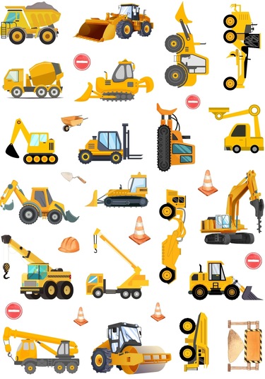Eğlenceli Stickerlar Cam Duvar Telefon Tablet İnşaat Araçları Diğer