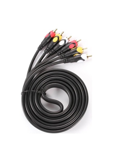 Koodmax - 3rca Erkek To 3 Rca Lale Tos Scart Kompozit Ses Video Av Kablosu - 1.8 Metre