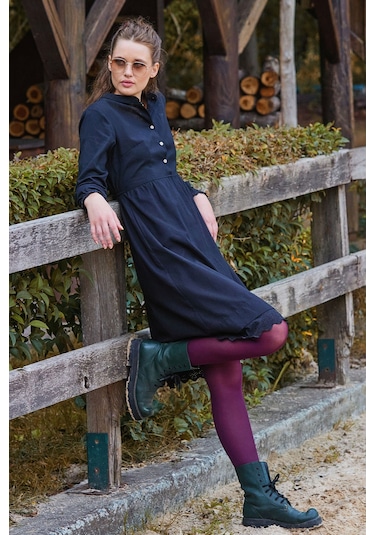 Hakim Yaka Beli Lastikli Dantelli Kışlık Elbise Siyah