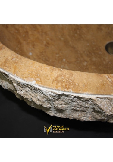 Noche Traverten Dikey Patlatma Lavabo