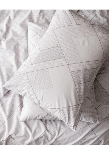 Aurelie Tek Kişilik %100 Pamuk Ranforce Baskılı Nevresim Takımı - Gri 8684427282687 Gri