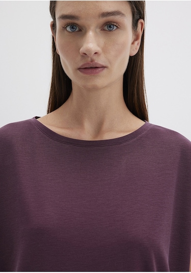 Mavi - Lux Touch Tencel Tm Modal Bordo Basic Tişört 167245-70421 Bordo