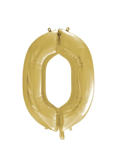 1 Adet 34 İnç 85 Cm Gold Folyo Balon Helyum Balon 0 Yaş Balonu 0 Rakam Balon GOLD